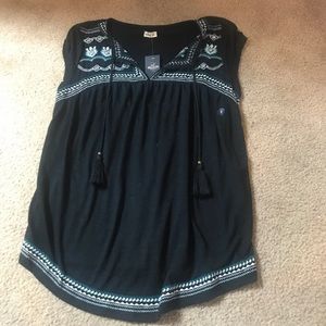 Hollister blouse with embroidery